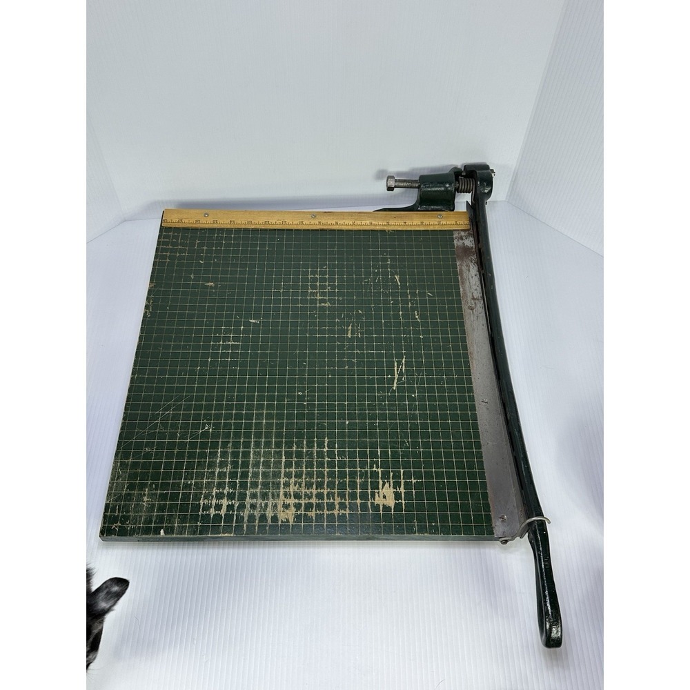 Vintage‎ Guillotine Paper Cutter Cast Iron Handle MCM